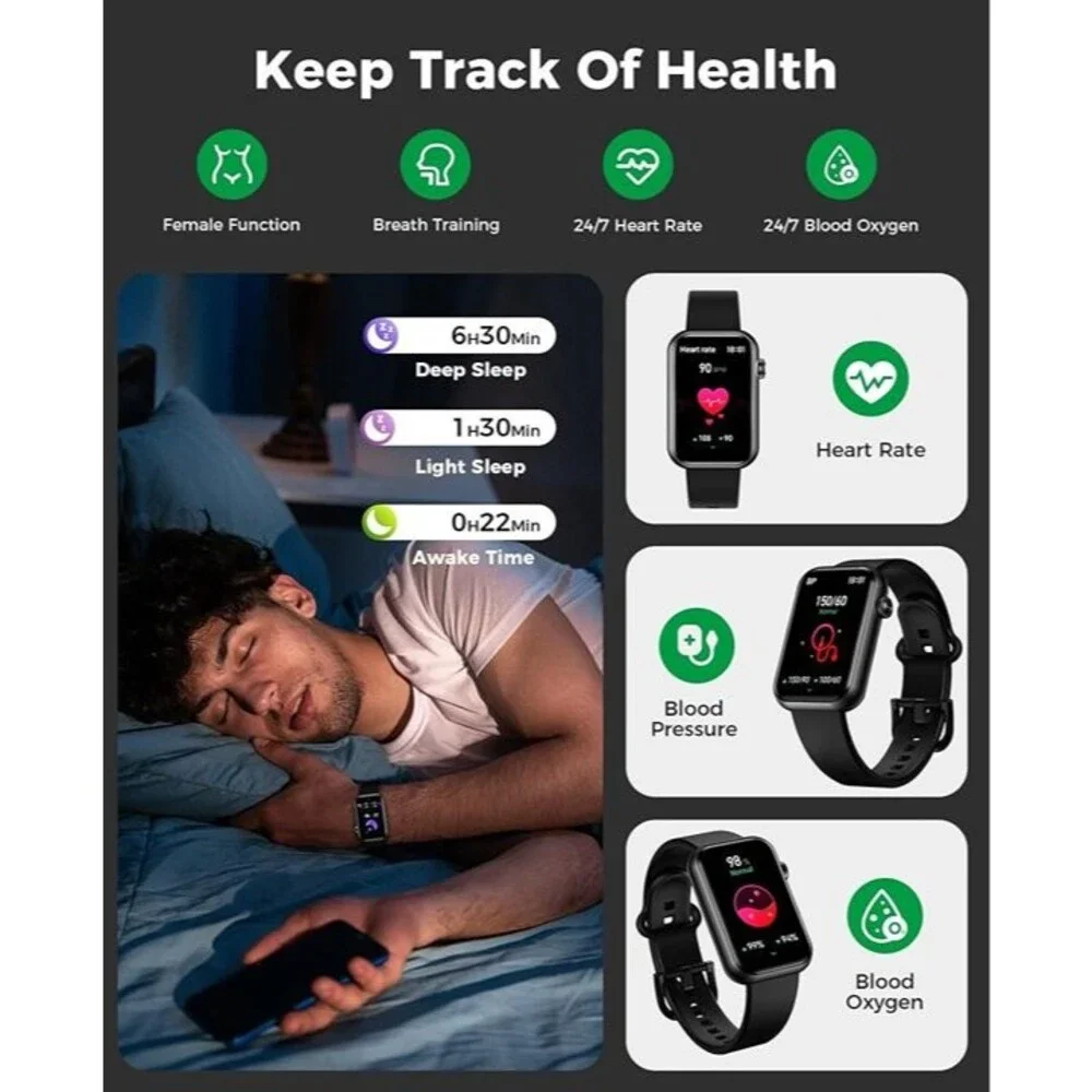 Smart Watch Fitness Tracker (Answer/Make Call)